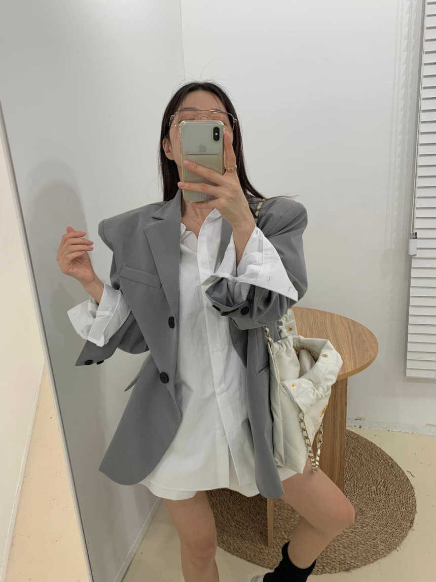 있음 선적 루즈핏 디자인 이후 홀로우 아웃 끈 긴팔 셔츠 넓은 다리가 짧다. 바지 세트 상세 이미지 9