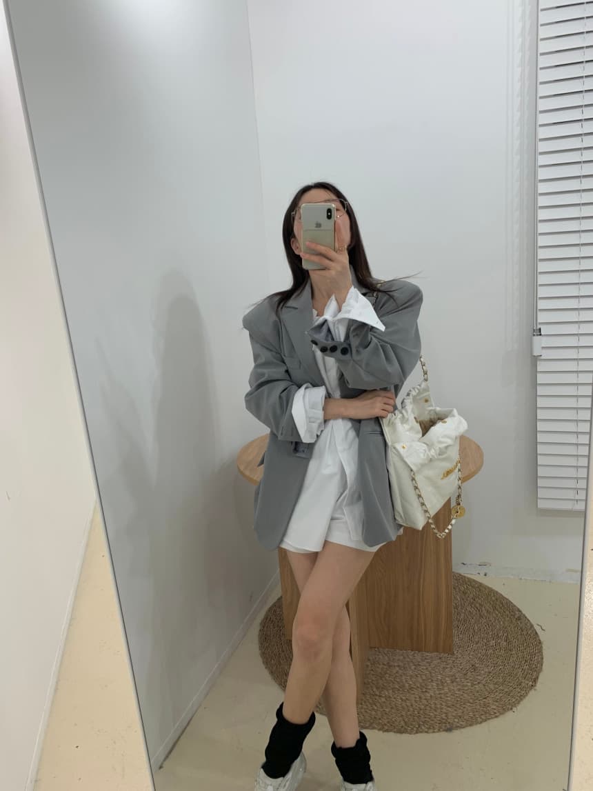 있음 선적 루즈핏 디자인 이후 홀로우 아웃 끈 긴팔 셔츠 넓은 다리가 짧다. 바지 세트 상세 이미지 11