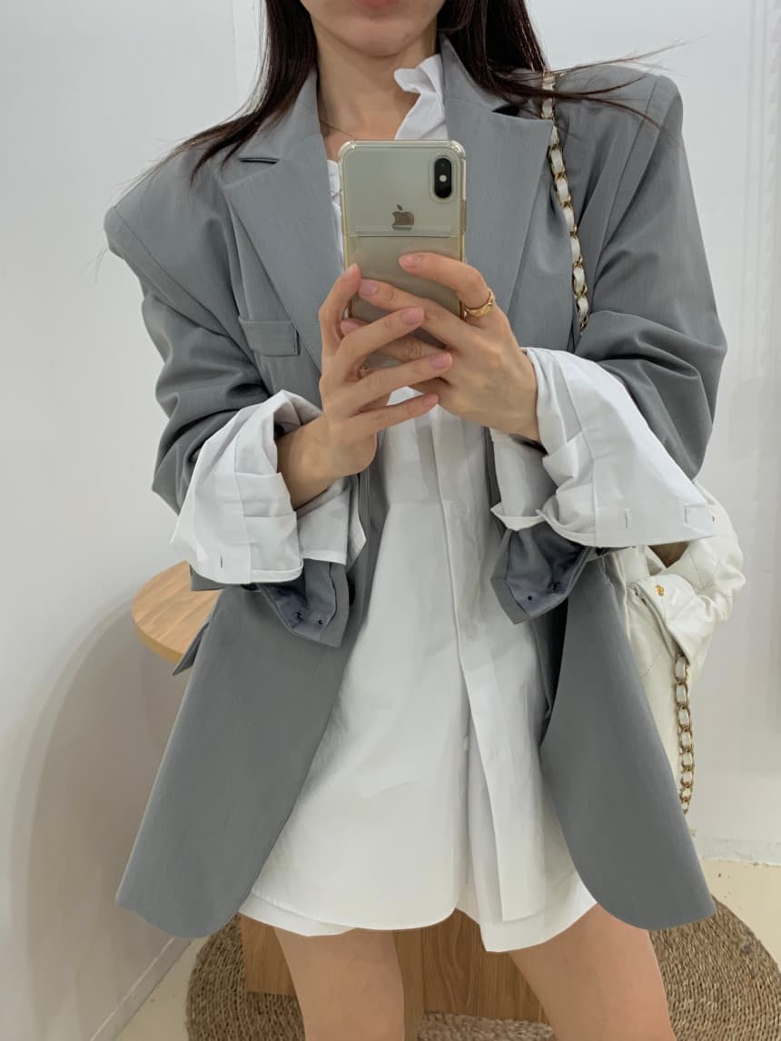 있음 선적 루즈핏 디자인 이후 홀로우 아웃 끈 긴팔 셔츠 넓은 다리가 짧다. 바지 세트 상세 이미지 13