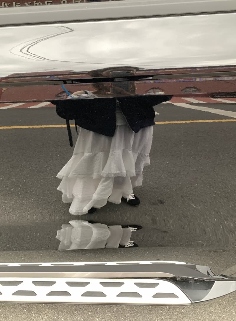 있음 선적 새로운 레이스 레이스 케이크 반신 스커트 하이웨이스트 표지 십자가 한 마디 우산 치마 상세 이미지 11