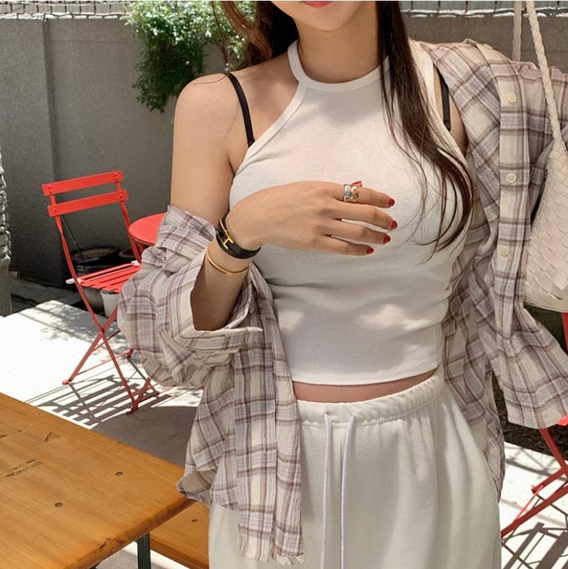 있음 선적 패션 폴로 칼라 체크무늬 패치워크 색상 캐주얼 셔츠