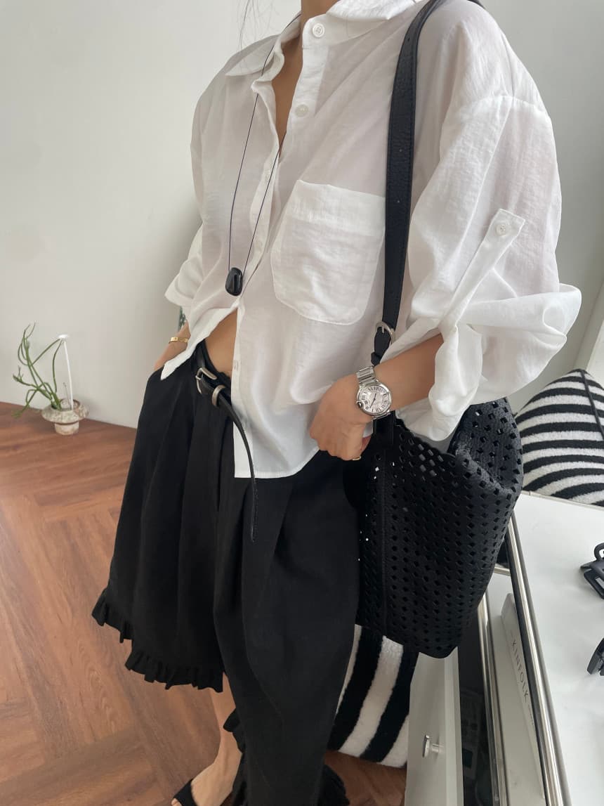 있음 선적 새로운 루즈핏 폴로 칼라 싱글 줄 버튼 통기성 다용도 자외선 차단 셔츠 상세 이미지 28