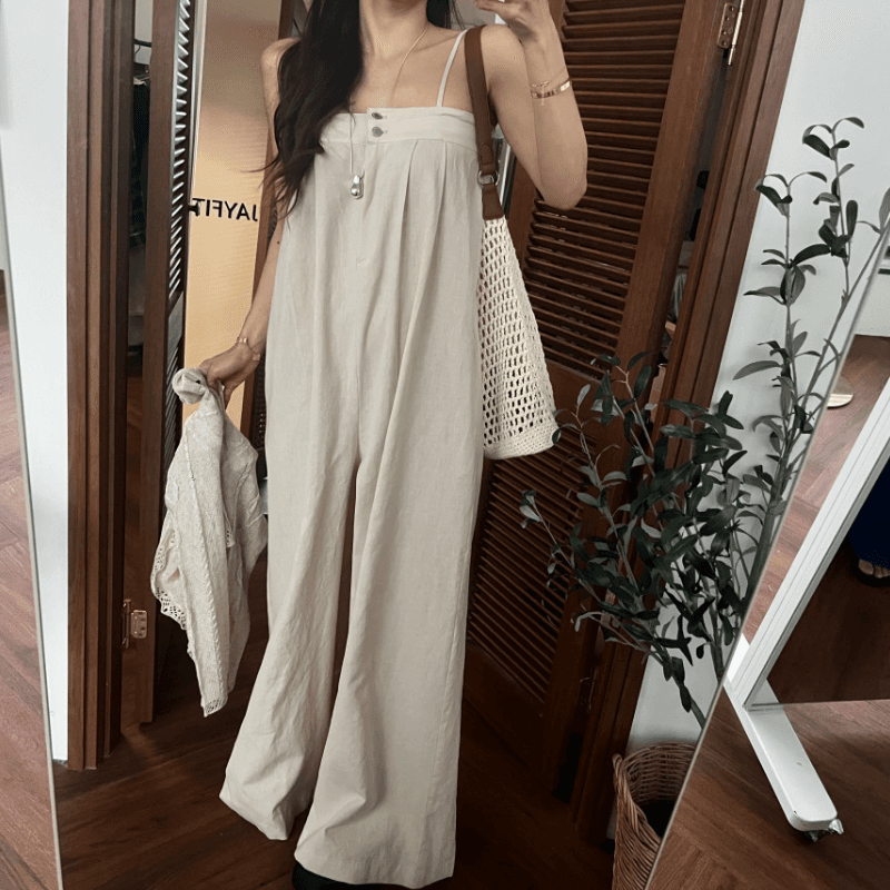 있음 선적 연령 감소 캐주얼 슬립 올인원 바지 이미지 2