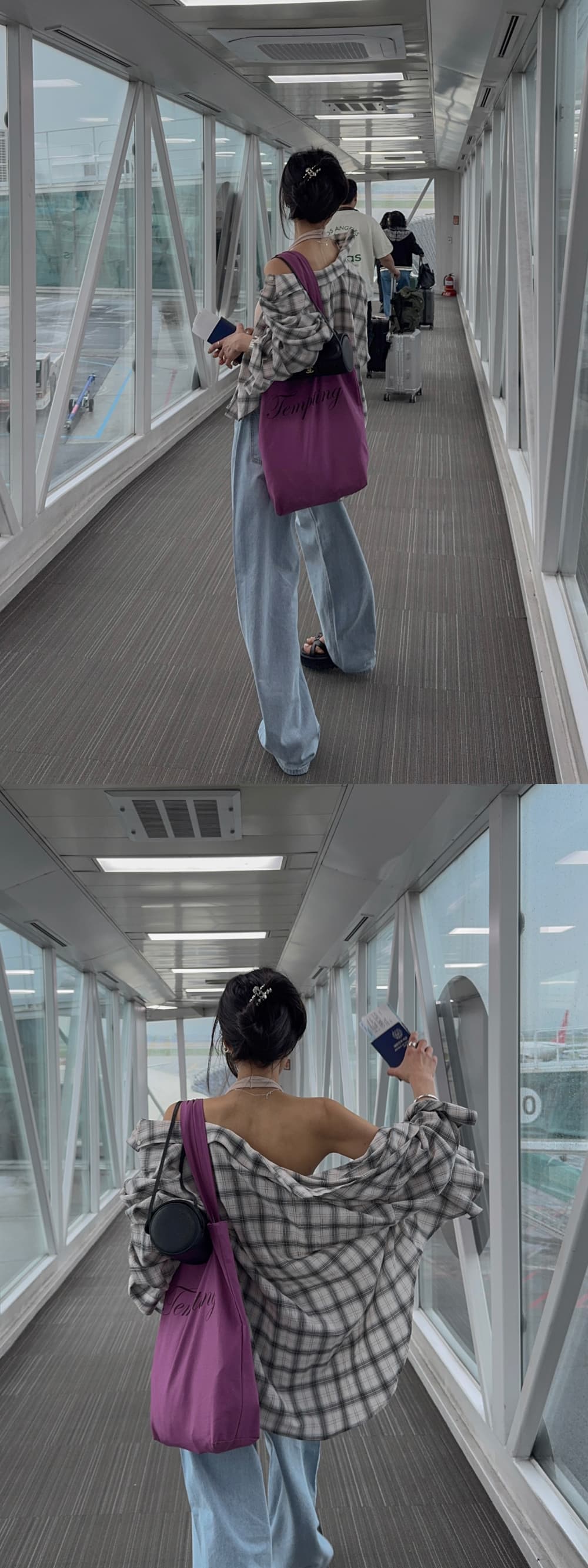 있음 선적 새로운 레트로 격자 무늬 셔츠 슬림해 보이는 루즈핏 체크무늬 배색 얇은 코트 상세 이미지 8