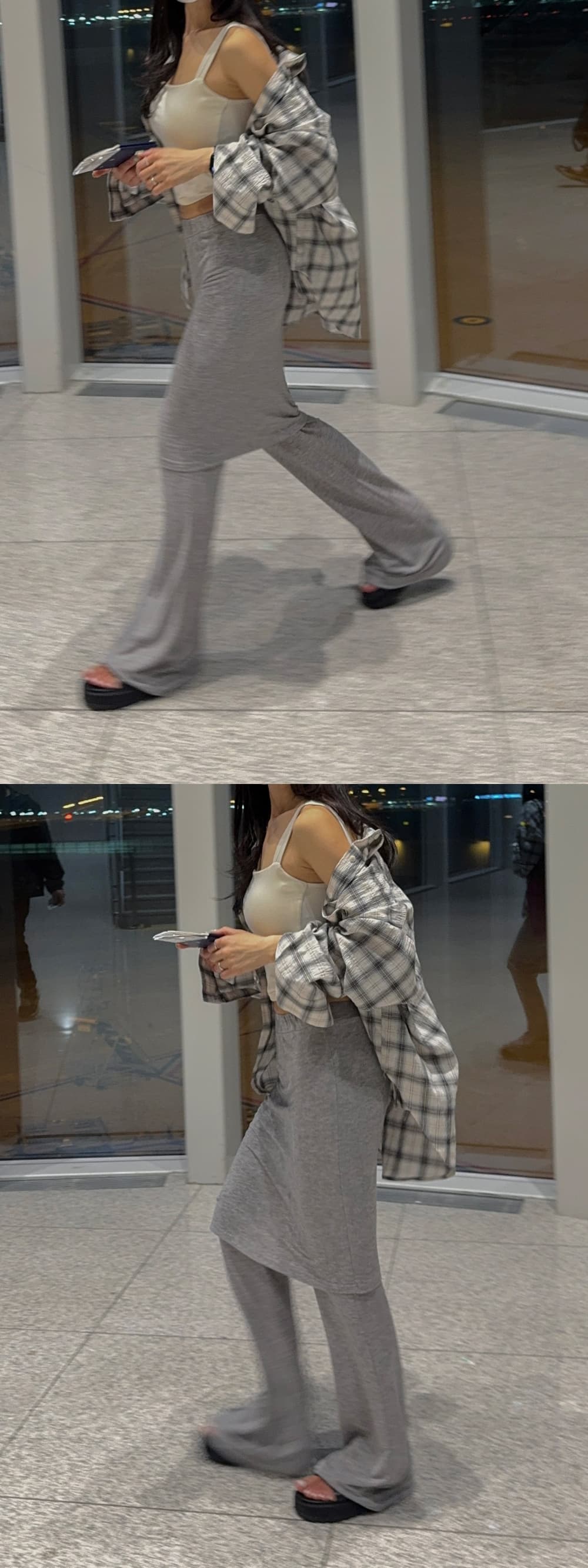 있음 선적 새로운 레트로 격자 무늬 셔츠 슬림해 보이는 루즈핏 체크무늬 배색 얇은 코트 상세 이미지 31