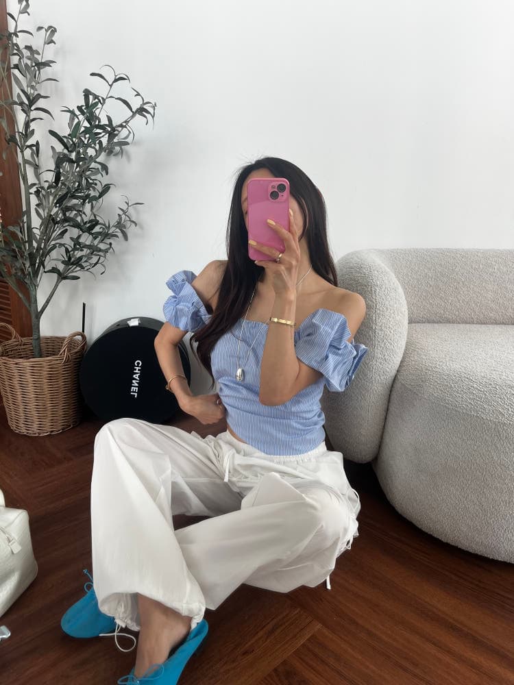 새로운 소녀 단색 프릴 펌프 로프 허리밴드 다용도 치마바지 캐주얼 바지 상세 이미지 3