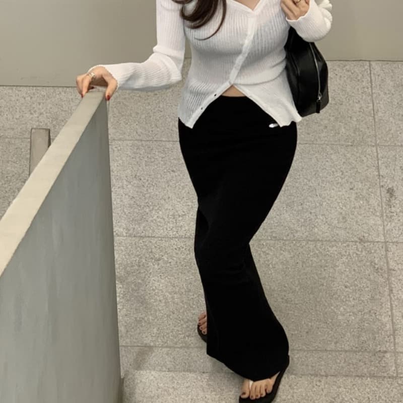 다용도 스트레이트 반신 스커트 여성 몸매 가꾸기 슬림해 보이는 타이트 스커트 롱 스커트 이미지 2