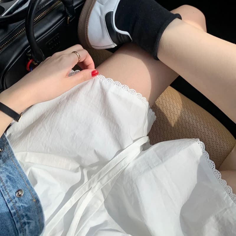 있음 선적 다용도 레이스 측면 소녀 연령 감소 스트레이트 반바지