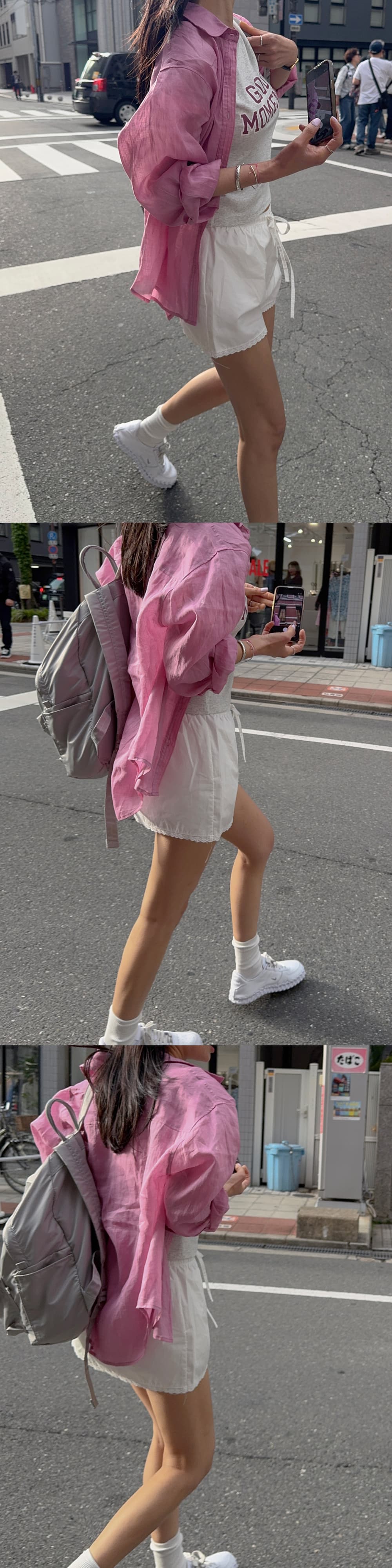 새로운 다용도 폴로 칼라 싱글 줄 버튼 주머니 루즈핏 캐주얼 셔츠 상세 이미지 31