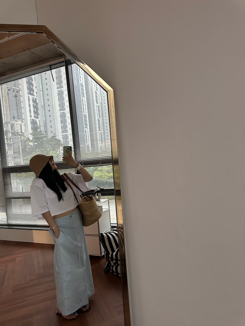새로운 단색 트임 허리밴드 펌프 로프 반신 스커트 여성 상세 이미지 39