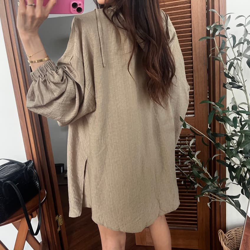 새로운 한 부서 패션 후드 자외선 차단 셔츠 슬림해 보이는 넓은 다리가 짧다. 바지 투피스 세트 상세 이미지 17