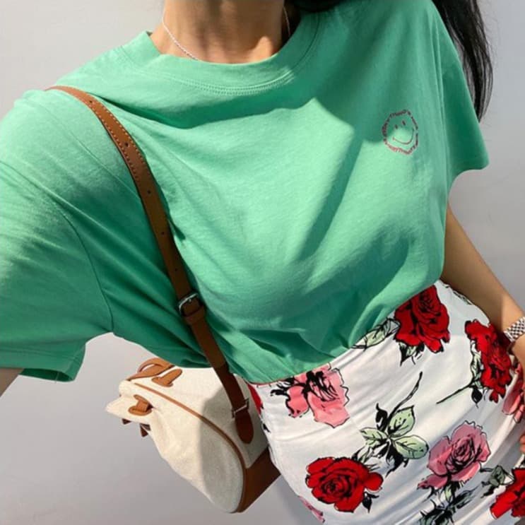 있음 선적 캐주얼 다용도 연령 감소 프린트 반팔 티셔츠 여성