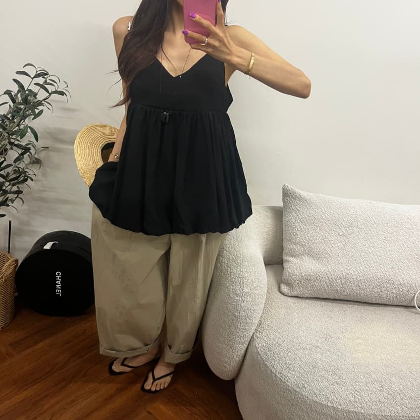 새로운 연령 감소 꽃밭 V넥 민소매 캐미솔 맨위 여성 상세 이미지 29