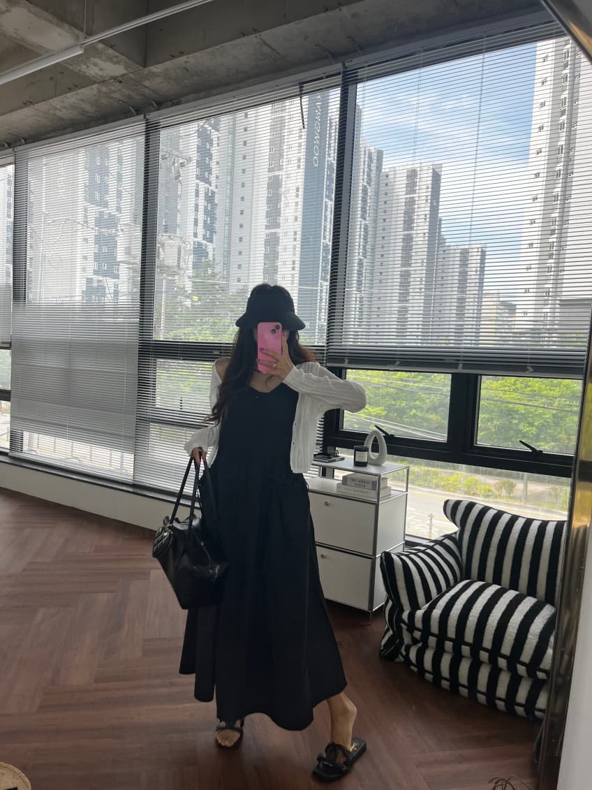 있음 선적 새로운 작은 대중 디자인 빅 포켓 민소매 드레스 상세 이미지 7