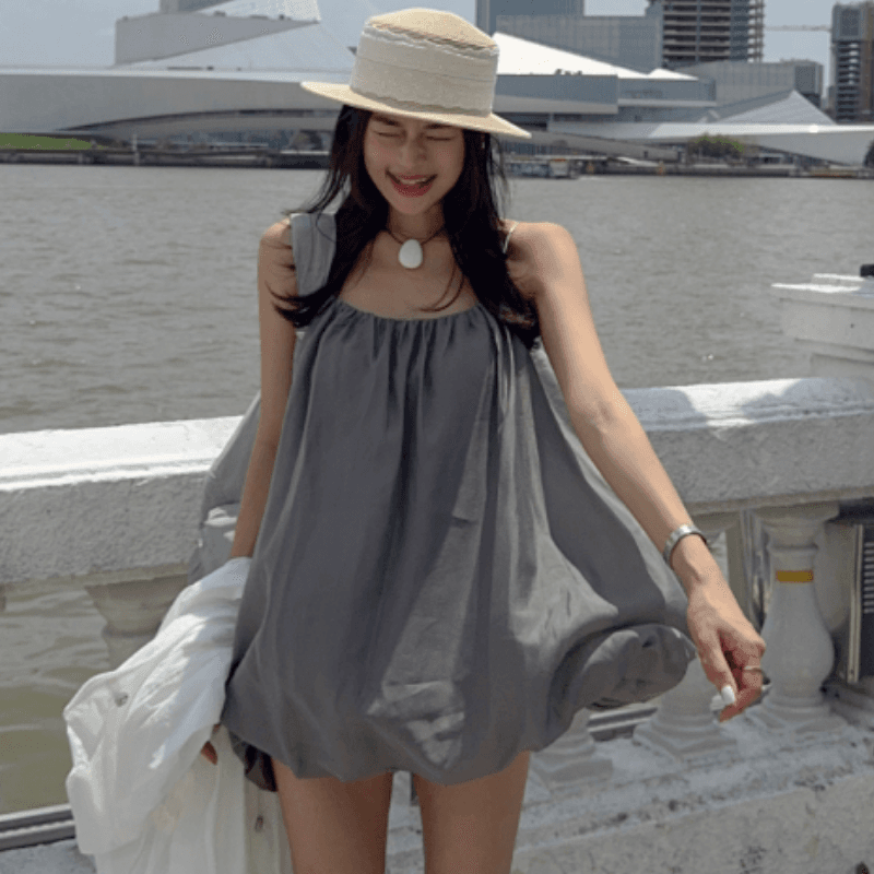 새로운 작은 대중 캐주얼 꽃밭 슬립 드레스
