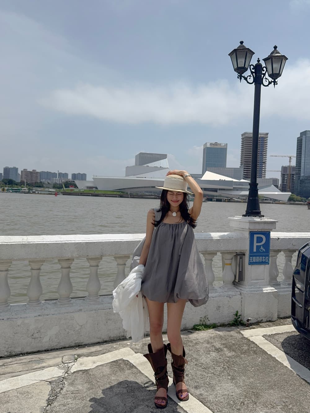 새로운 작은 대중 캐주얼 꽃밭 슬립 드레스 상세 이미지 6