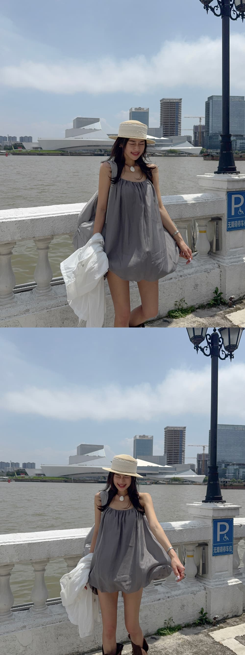 새로운 작은 대중 캐주얼 꽃밭 슬립 드레스 상세 이미지 17