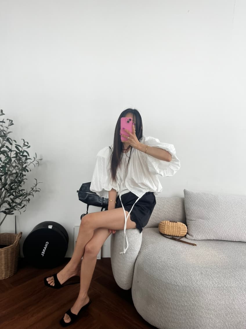 새로운 여름 루즈핏 라운드 넥 디자인 센스 거품 소매 연령 감소 맨위 상세 이미지 12
