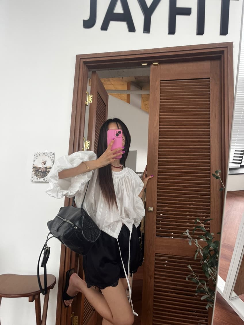 새로운 여름 루즈핏 라운드 넥 디자인 센스 거품 소매 연령 감소 맨위 상세 이미지 19