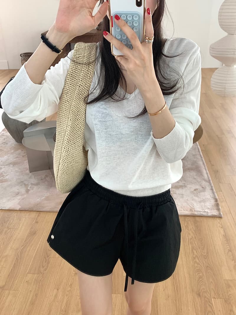여름 새로운 신축성 허리 허리밴드 연령 감소 슬림해 보이는 다용도 캐주얼 반바지 바지 상세 이미지 10