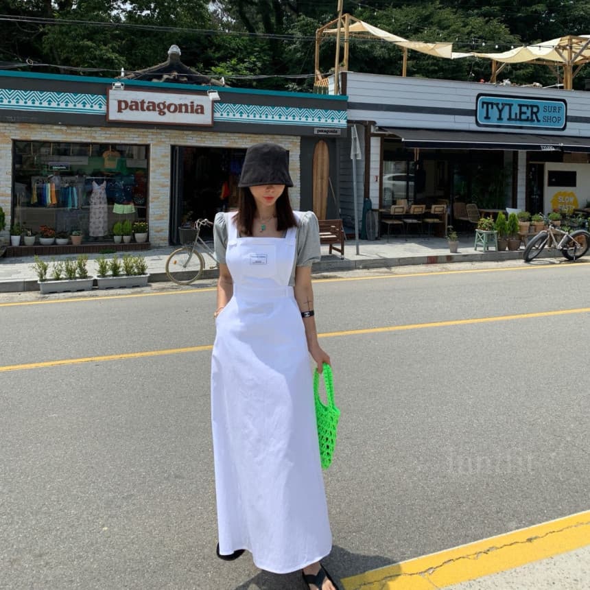 가슴 막대기 표준 멜빵 드레스 상세 이미지 4