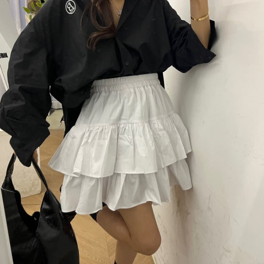 있음 선적 미니 반신 스커트