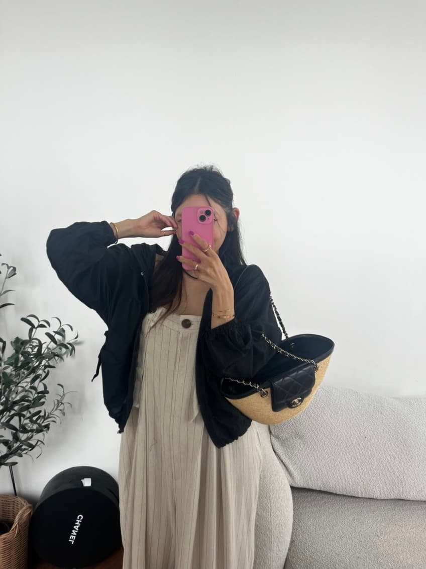 있음 선적 미니멀리즘 다용도 스탠드 칼라 펌프 로프 자외선 차단 재킷 상세 이미지 20