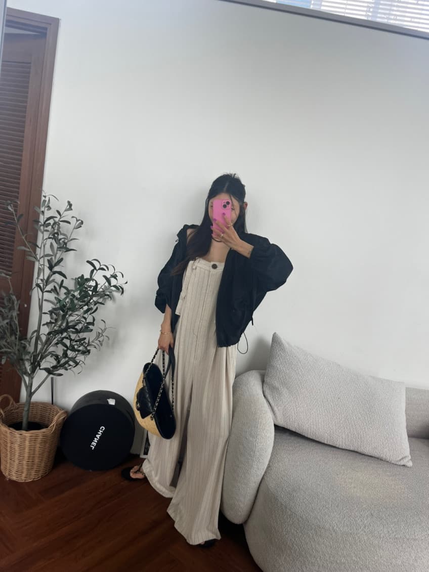 있음 선적 미니멀리즘 다용도 스탠드 칼라 펌프 로프 자외선 차단 재킷 상세 이미지 36