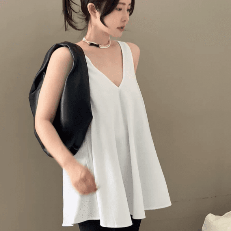 새로운 패션 다용도 V넥 단색 조끼 맨위 이미지 3