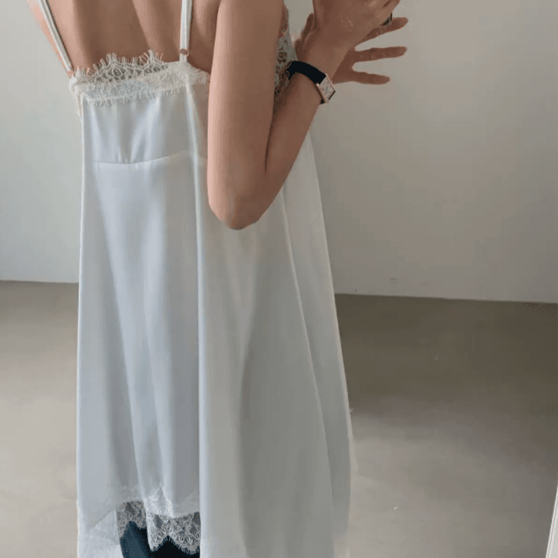 새로운 연령 감소 다용도 레이스 측면 슬립 드레스 이미지 2