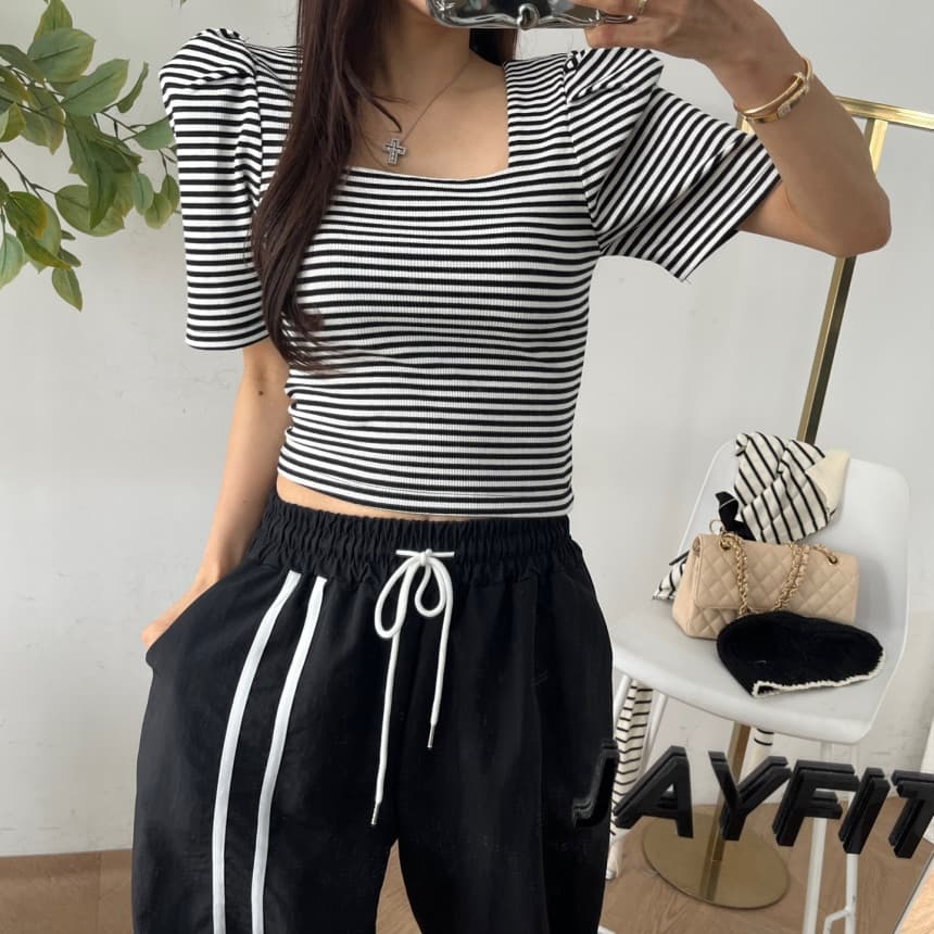 있음 선적 밴딩 끈 발을 닫으십시오. 캐주얼 바지 상세 이미지 5