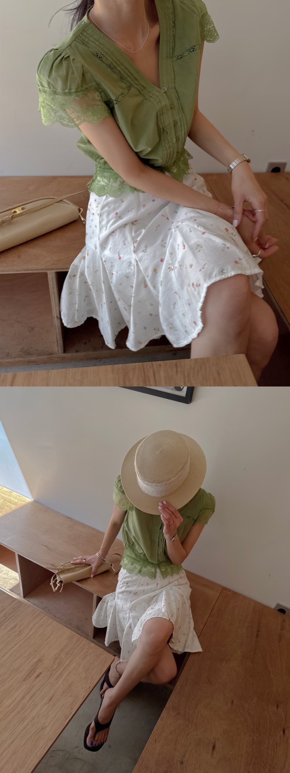 새로운 다용도 꽃무늬 측면 지퍼 반신 스커트 여성 상세 이미지 2