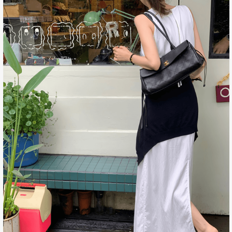 새로운 프랑스식 민소매 디자인 센스 지퍼 라운드 넥 드레스 이미지 2