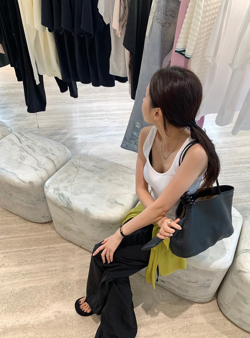새로운 느긋한 루즈핏 펌프 로프 있음 안감 넓은 다리 길이 바지 상세 이미지 10