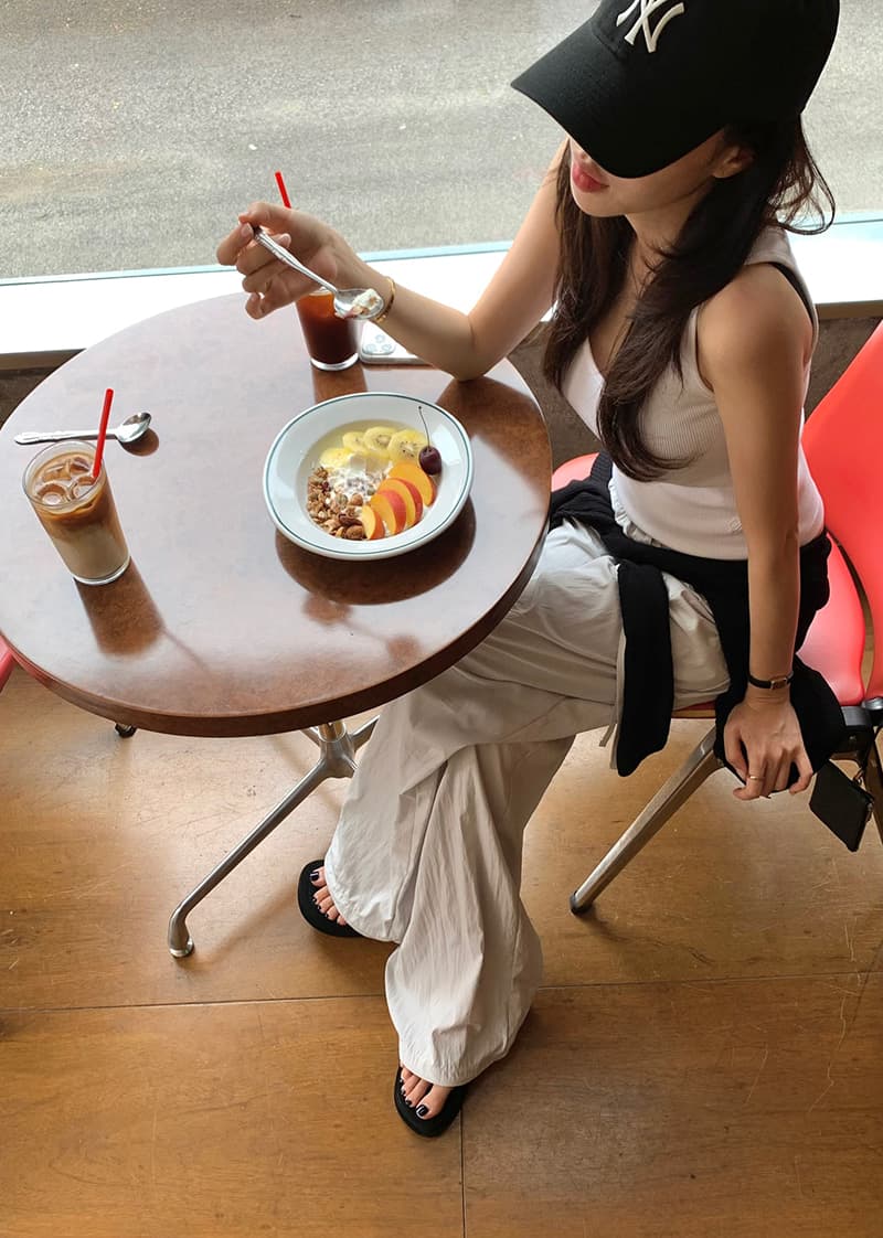 새로운 느긋한 루즈핏 펌프 로프 있음 안감 넓은 다리 길이 바지 상세 이미지 15