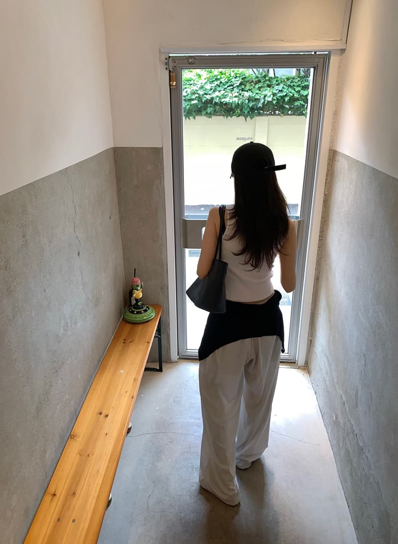 새로운 느긋한 루즈핏 펌프 로프 있음 안감 넓은 다리 길이 바지 상세 이미지 19