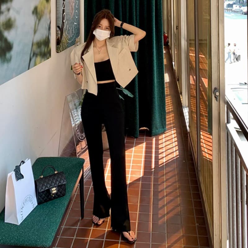 있음 선적 품격 몸매 가꾸기 슬림해 보이는 다용도 바지 이미지 2