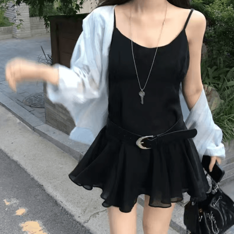 새로운 연령 감소 레이스 레이스 치마 슬립 드레스 이미지 4