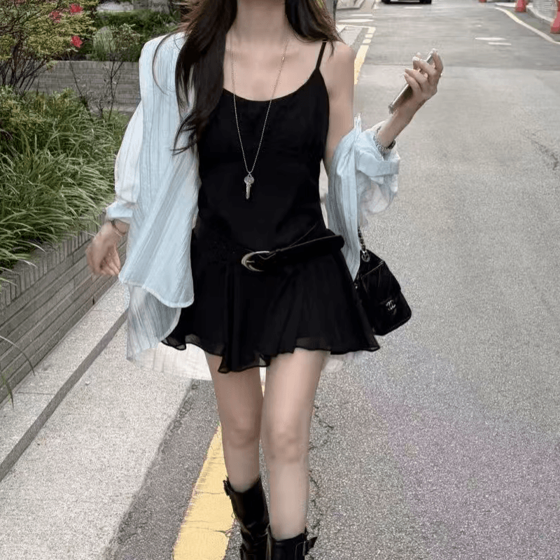 새로운 연령 감소 레이스 레이스 치마 슬립 드레스 이미지 5