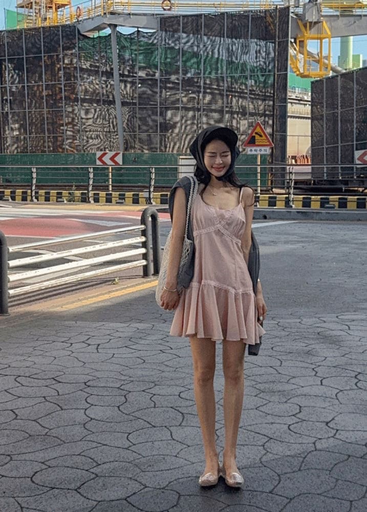 새로운 연령 감소 레이스 레이스 치마 슬립 드레스 상세 이미지 3