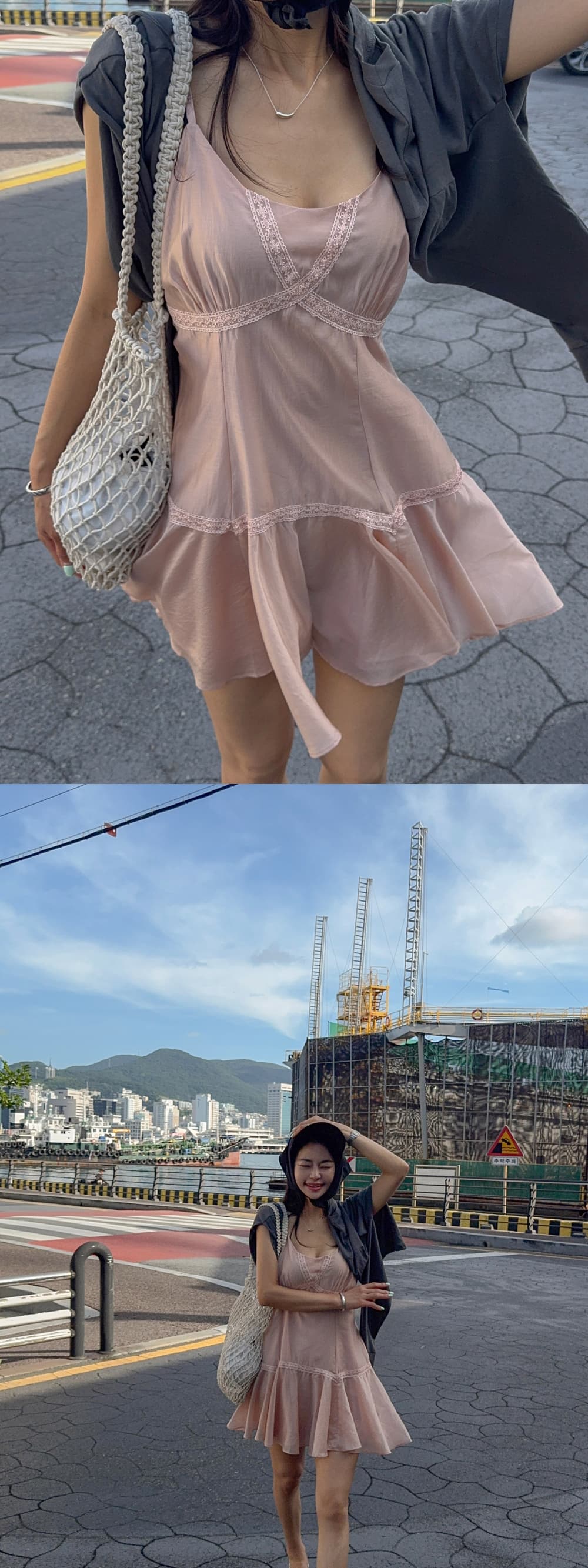 새로운 연령 감소 레이스 레이스 치마 슬립 드레스 상세 이미지 10