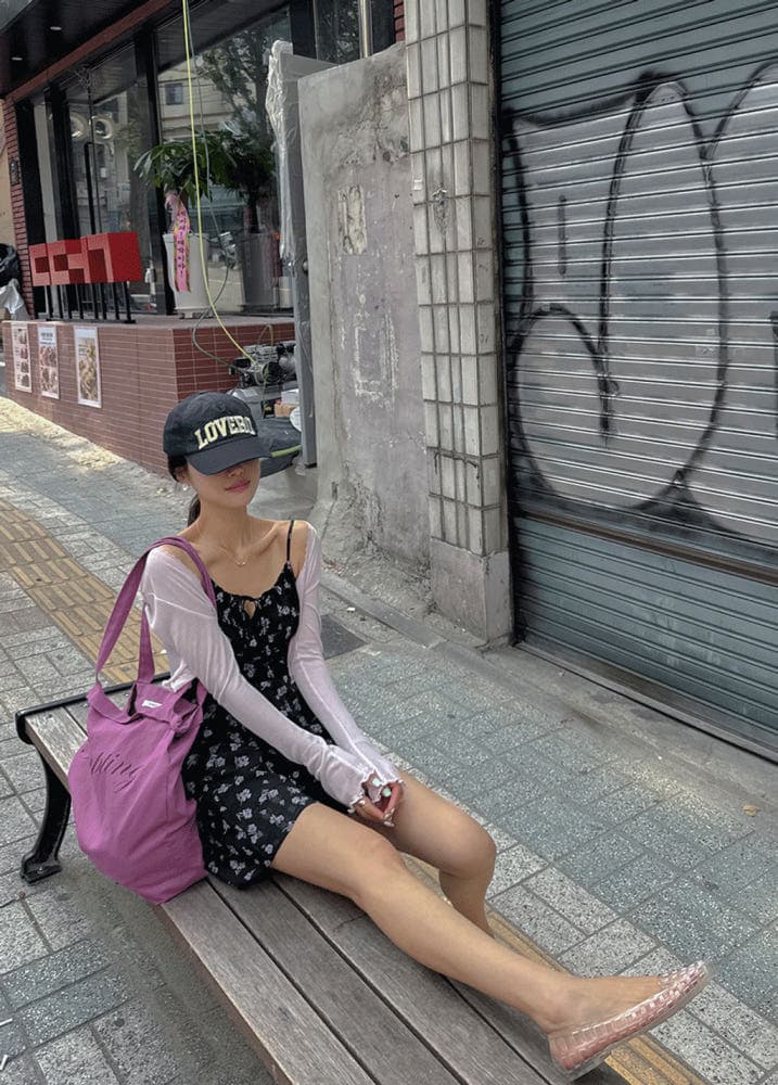새로운 한 부서 작은 꽃무늬 슬립 드레스 상세 이미지 3