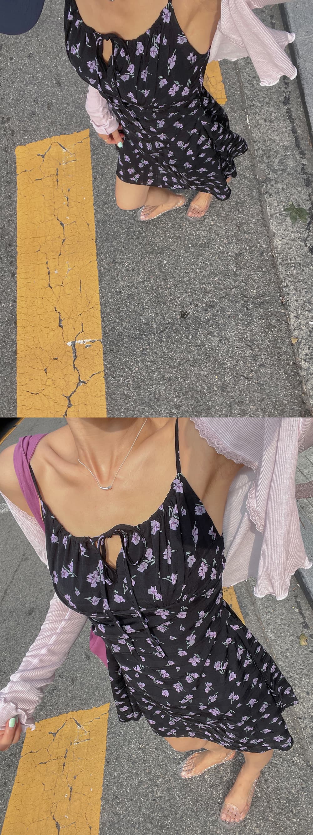 새로운 한 부서 작은 꽃무늬 슬립 드레스 상세 이미지 14