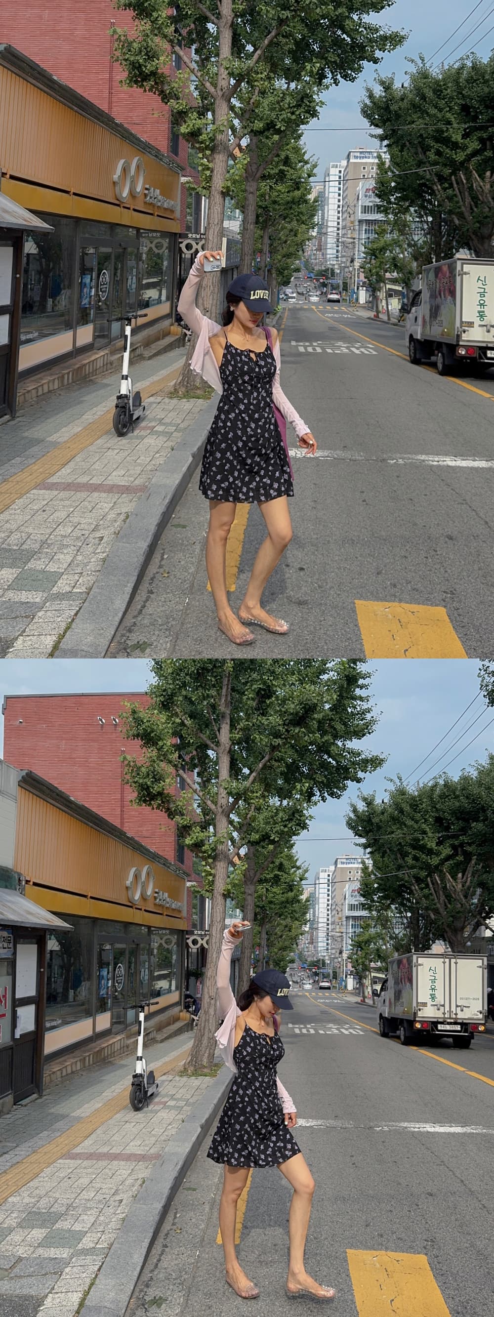 새로운 한 부서 작은 꽃무늬 슬립 드레스 상세 이미지 15