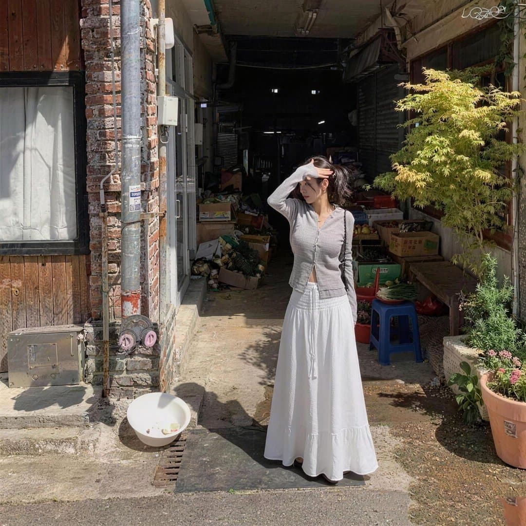 새로운 있음 선적 플리츠 한 마디 우산 치마 펌프 로프 허리밴드 반신 스커트 상세 이미지 2