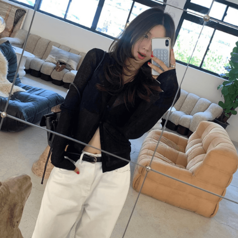 새로운 가을 외국 가스 폴로 칼라 싱글 줄 버튼 타이트 긴팔 맨위 이미지 5