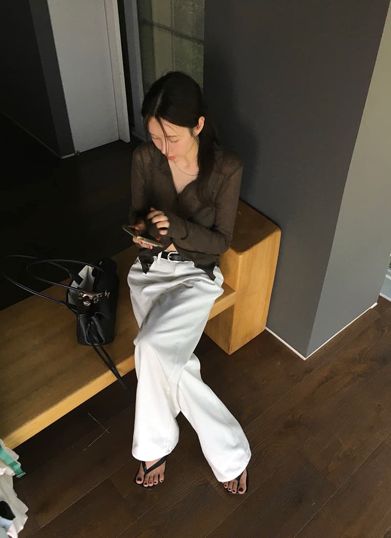 새로운 가을 외국 가스 폴로 칼라 싱글 줄 버튼 타이트 긴팔 맨위 상세 이미지 10