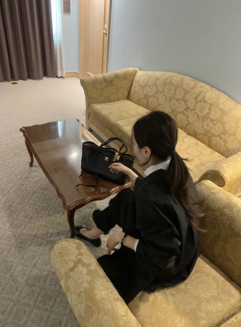 폴로 칼라 바람막이 여성 코트 중간 길이 루즈핏 캐주얼 고급 센스 작은 키 재킷 상세 이미지 8