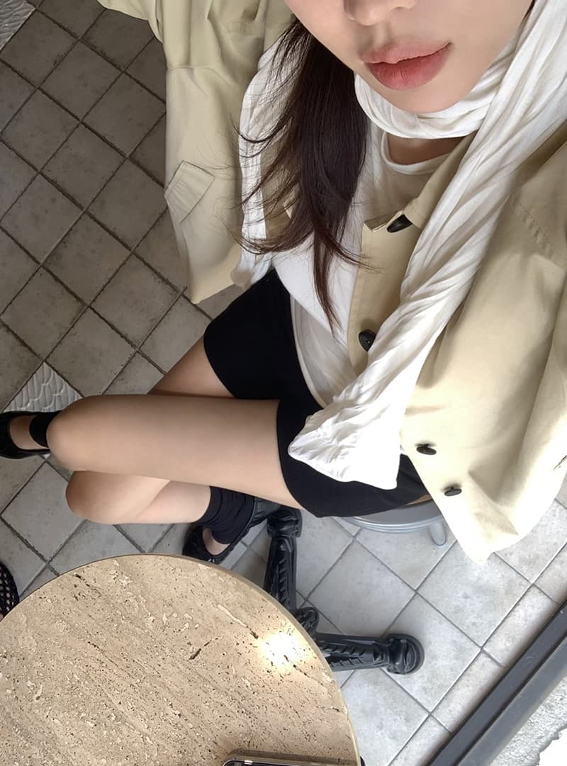 폴로 칼라 바람막이 여성 코트 중간 길이 루즈핏 캐주얼 고급 센스 작은 키 재킷 상세 이미지 41