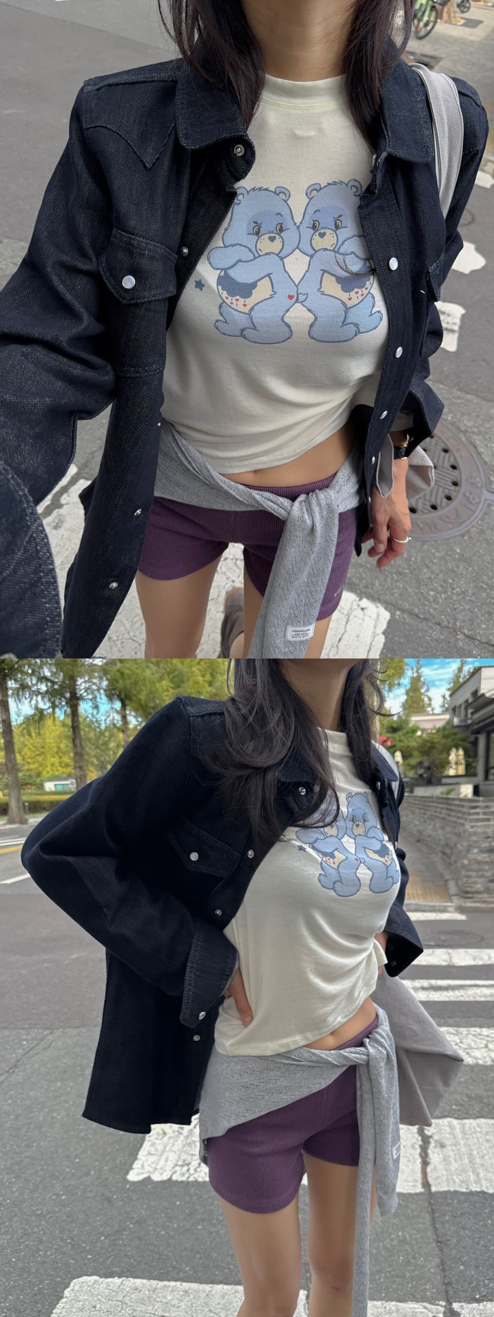 새로운 잘 생긴 폴로 칼라 캐주얼 긴팔 데님 셔츠 재킷 상세 이미지 18